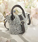 Sistem El Örgü Fosfoslu  Kadın Günlük Kol Çantası-Kahverengi