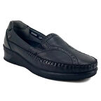 Forelli Erva Deri Anatomik Günlük Kadın Ayakkabı-Siyah