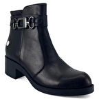 Mammamia 1890 Hakiki Deri Günlük Kadın Bot-Siyah