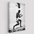 Su Altında Antreman Yapan Boksor Muhammet Ali Duvar Tablosu-6204