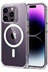 Iphone 14 Pro Max Kılıf Kamera Lens Korumalı Magsafe Destekli Şeffaf Darbe Emici Sert Kapak