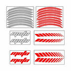 Üniversal Racing Motosiklet Jant Şeridi Reflektif Kırmızı