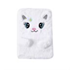 Peluş Çizgili Kedi Tasarımlı Defter