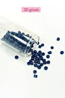 Dökme Cam Kum Boncuk Büyük Boy (6/0) 4 mm - 20 Gram - Lacivert - BNC098