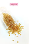 Dökme Cam Kum Boncuk (8/0) 3 mm - 20 Gram - Şeffaf Koyu Sarı - BNC176