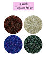 Dökme Cam Kum Boncuk (8/0) 3 mm - 4 Renk - Toplam 80 Gram - BNC420