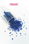 Kesme Cam Boncuk 2mm - 20 Gram - Koyu Mavi -BNC344