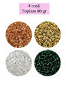 Dökme Cam Kum Boncuk (8/0) 3 mm - 4 Renk - Toplam 80 Gram - BNC416