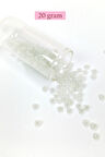 Dökme Cam Kum Boncuk Büyük Boy (6/0) 4 mm - 20 Gram - İnci Beyaz - BNC081
