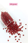 Dökme Cam Kum Boncuk (8/0) 3 mm - 60 Gram - Koyu Kırmızı - BNC224