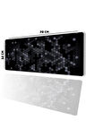 SonicTouch Siyah Gri Petek Desenli Gamer Oyuncu Dikişsiz Sıvı Geçirmez Klavye Mouse Pad 32x70Cm