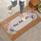 Valerine Life Lotus Çiçeği Pudra Rengi Hoş Geldiniz Kapı Önü Paspası 45x70cm