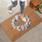 Valerine Life Deniz Kabuklu Welcome Kapı Önü Paspası 45x70cm