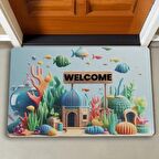 Valerine Life Akvaryum City Hoş Geldiniz Kapı Önü Paspası 45x70cm