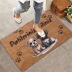 Valerine Life Sevimli Yavru Köpekler Patilerinizi Silin Kapı Önü Paspası 45x70cm