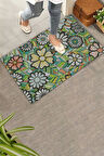 Valerine Life Çiçeksenfoni Temalı Yeşil Renk Welcome Hoş Geldiniz Kapı Önü Paspası 45x70cm
