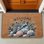 Valerine Life Deniz Feneri Deniz Taşları Welcome Kapı Önü Paspası 45x70cm