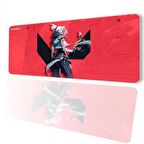 SonicTouch Valorant Kaydırmaz Gaming Oyuncu Masaüstü Dikişsiz Kırmızı Klavye Pad 32x70cm