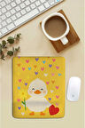 SonicTouch Bilek Destekli Kalpli Ördek Temalı Sarı Dikdörtgen Pürüzsüz Dikişsiz Mouse Pad 18x22cm
