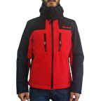 Lemigo Softshell Kapşonlu Mont Kırmızı-Lacivert