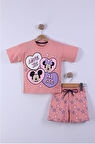 Yıldız Baskılı Kız Çocuk T-Shirt Şort Takım 3/6 yaş