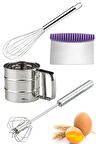 Çelik Yumurta Tel Çırpıcı Mikser Karıştırıcı Basçek Hamur Kesici Şekillendirici Pudra Un Eleği