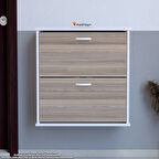 Modilayn UMAY Asma Kapı Önü 72 x 74 x 25,5 cm’ lik 2 Düşer Kapak 4 Göz Bölmeli Ayakkabılık