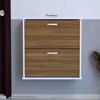 Modilayn UMAY Asma Kapı Önü 72 x 74 x 25,5 cm’ lik 2 Düşer Kapak 4 Göz Raf Bölmeli Ayakkabılık