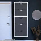 Modilayn VARBİ UMAY' 2 Li Asma Antre 72x193x26 cm’ lik 5 Düşer Kapak 10 Göz Bölme Ayakkabılık