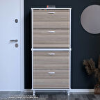 Modilayn UMAY' 2 Li Antre Hol 72 x 160x 25, 5 cm’ lik 4 Düşer Kapak 8 Göz Raf  Bölmeli Ayakkabılık