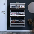 Modilayn VARBİ Asma Antre 72 x 115 x 25,5 cm’lik 3 Düşer Kapak 6 Göz Bölmeli Ayakkabılık