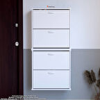 Modilayn UMAY Asma Kapı Önü 52 x 148 x 25,5 cm’ lik 4 Düşer Kapak 8 Göz Raf Bölmeli Ayakkabılık