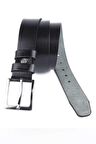 Hakiki Deri Erkek Kemer Extra Yumuşak 4 cm Kumaş ve Kot Siyah