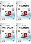 3D Yayınları TYT AYT Matematik Geometri Soru Bankası Seti 4 Kitap