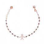 Zirkon Taşlı Pırlanta Montür Rose Altın Kaplama Iolite Rosary Çocuk Adam Gümüş Bileklik