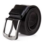 Hakiki Deri Erkek Kemer Extra Yumuşak 4,5 cm Kot Siyah