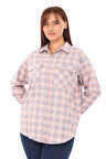 Taşlı Ekose Cepli Büyük Beden Gömlek
