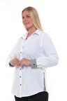 Cotton Slim Fit Büyük Beden Kadın Gömlek