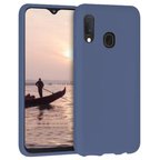 Samsung Galaxy A20 İnce Mat Silikon Kılıf Lacivert
