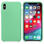 Apple iPhone XS Max Altı Açık Liquit Lansman Silikon Mint Yeşil