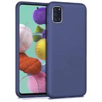 Samsung Galaxy A51 İnce Mat Silikon Kılıf Lacivert