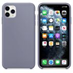 Apple iPhone 11 Pro Max Altı Açık Liquit Lansman Silikon Elegant Mavi