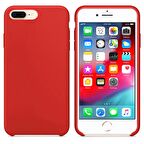 Apple iPhone 8 Plus Altı Açık Liquit Lansman Silikon Bayrak Kırmızısı