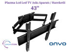 ONVO 43VQ80F2FA 43'' Uydu Alıcılı FHD WhaleOS 10 QLED 108/109 Ekran Lcd Led TV Hareketli Duvar Askı Aparatı