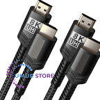 8k UHD Uzun HDMI Kablosu 48GBPS Yüksek Hızlı HDMI 2.1 Örgülü Oyuncu Kablo 4K 120Hz 144Hz 8k 60Hz Dinamik Hdr Dts:x 5 mt