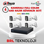 Dahua 4 Kameralı 30 Metre Renkli Gece Görüşlü Full Hd Güvenlik Kamera Seti