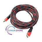 5 Metre 1080p Hasır Örgülü Hdmi Kablo