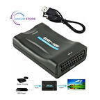 Scart To HDMI Av Video Tv Dönüştürücü Çevirici Adaptör Converter