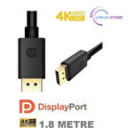 4K Displayport Dp Kablo 280hz/fullhd 165hz/2k 60hz/4k 30hz/5k Ultra Hd 4K V1.2 1.8metre