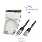 Cat-5e UTP Patch Kablosu, 0.5 metre, AWG 26/7, Siyah Renk, 3P sertifikalı